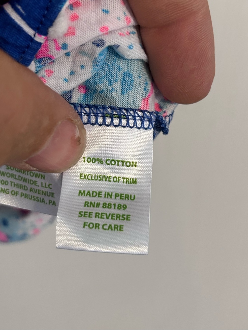 Lilly Pulitzer | Blue and Pink Floral Baby Cotton Top | Size - Picture 3 of 7